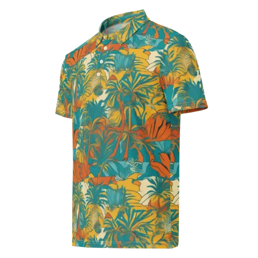 Citrus Jungle on a Men's Slim Fit Polo Shirt