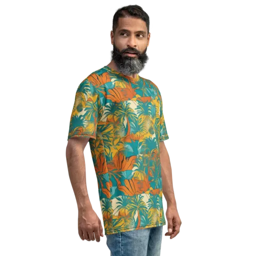 Citrus Jungle on a Men's Crew Neck T-Shirt