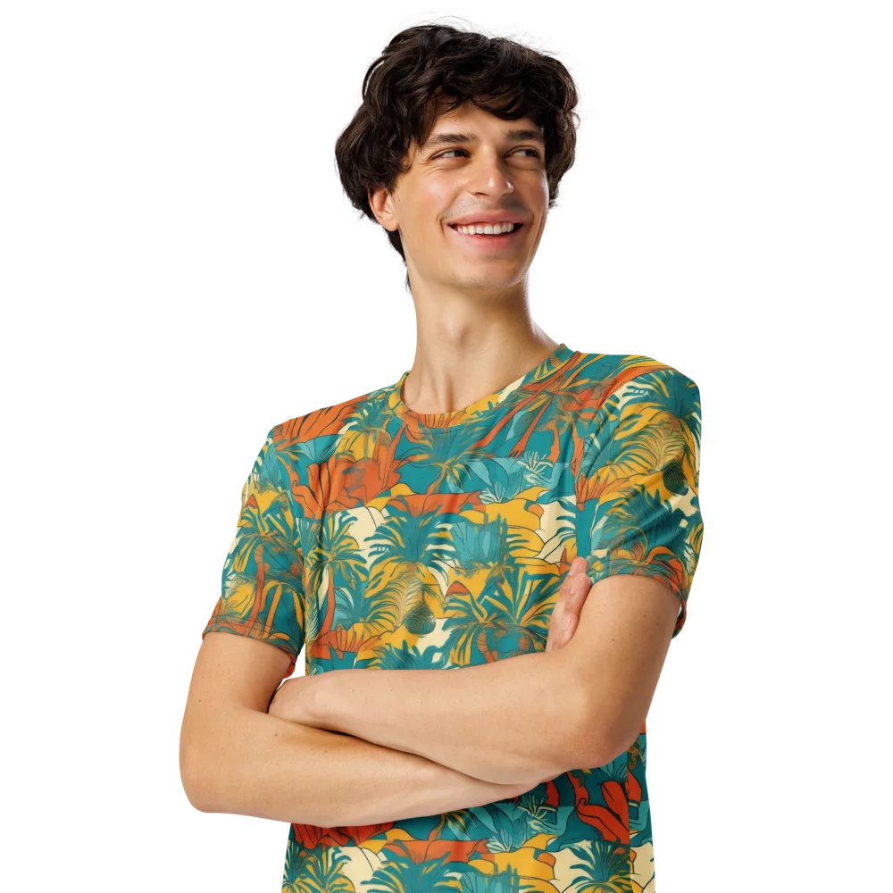 Citrus Jungle on Men's Crew Neck T-Shirt — Left Front