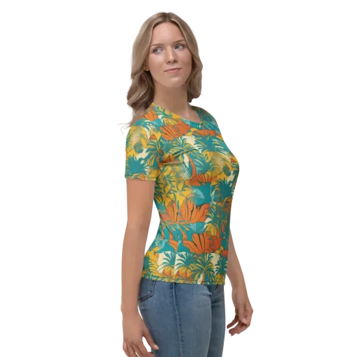 Citrus Jungle on a Women's Crew Neck T-Shirt