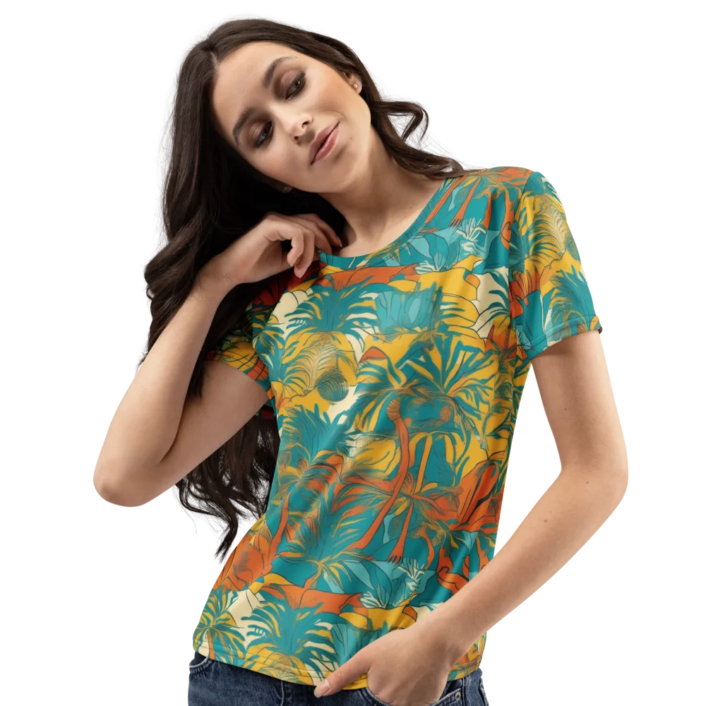 Citrus Jungle on Women's Crew Neck T-Shirt — Left Front
