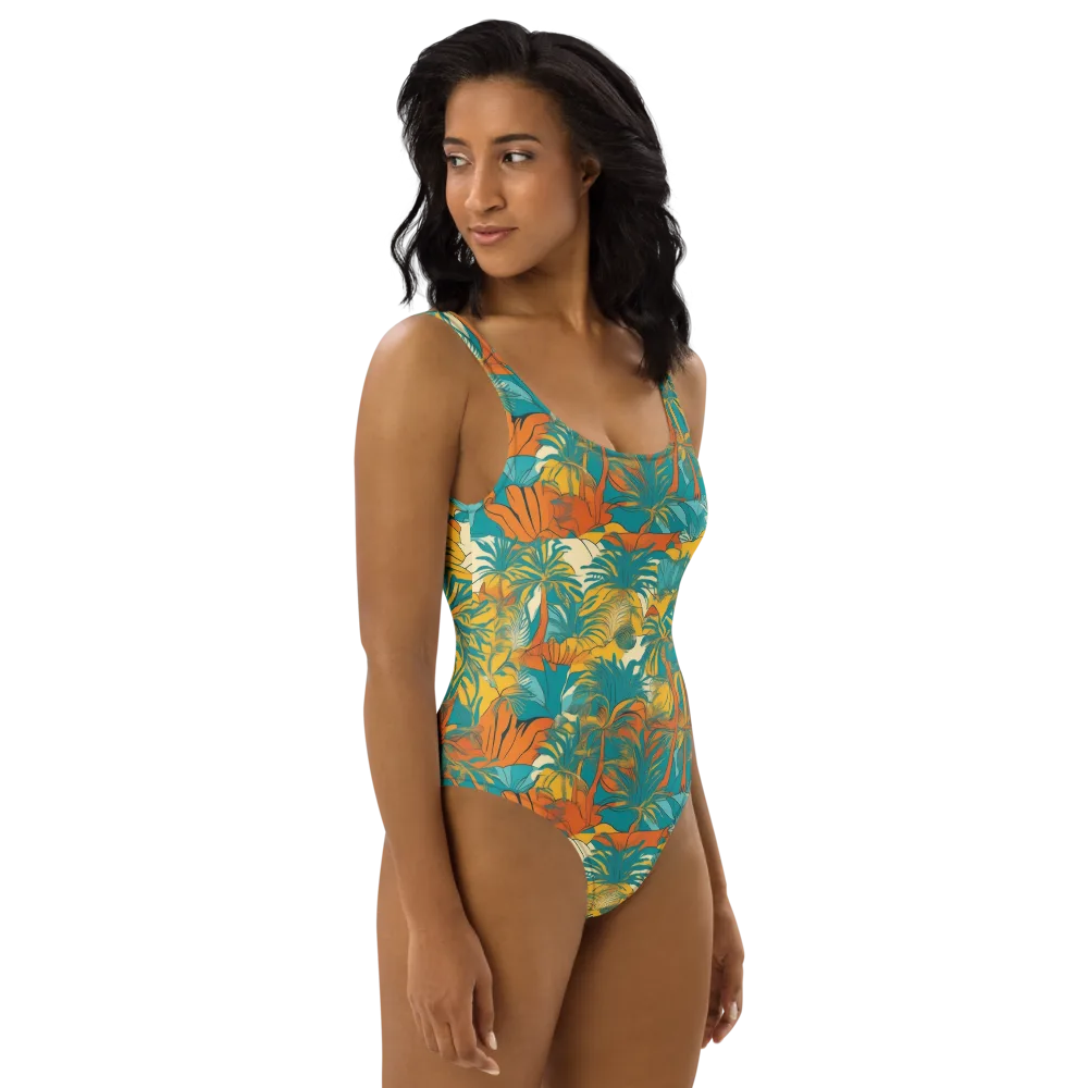 Citrus Jungle on One-Piece Swimsuit — Right