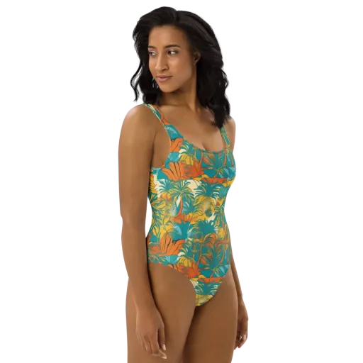 Citrus Jungle on a One-Piece Swimsuit