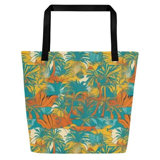 Citrus Jungle on a Large Tote Bag W/ Pocket