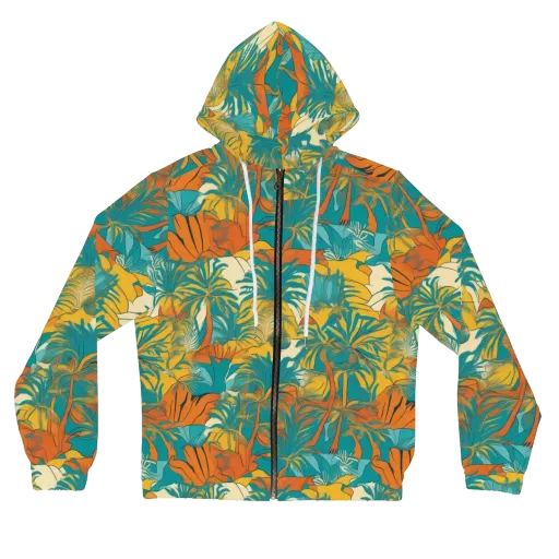 Citrus Jungle on a Women's Full-Zip Hoodie