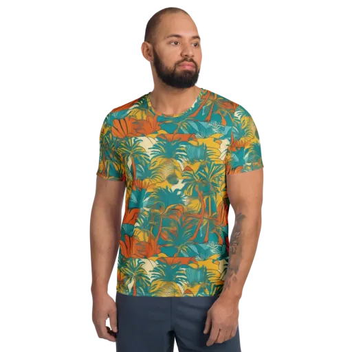 Citrus Jungle on a Men's Athletic T-Shirt
