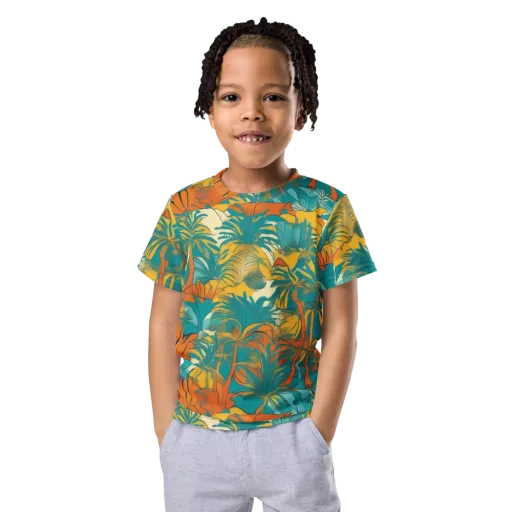Citrus Jungle on a Kids Crew Neck T-Shirt