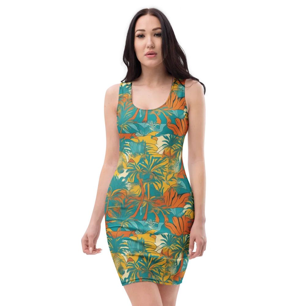 Citrus Jungle on Bodycon Dress — Front