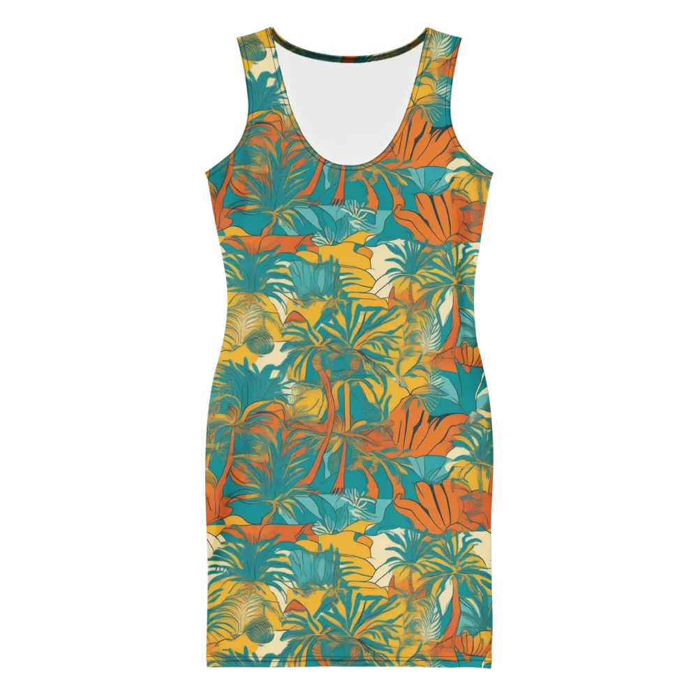 Citrus Jungle on Bodycon Dress — Front