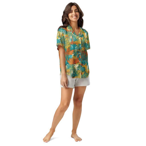 Citrus Jungle on a Women's Short Sleeve Pajama Top