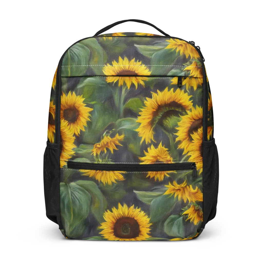 Sunflower Nocturne on Utility Backpack — Front
