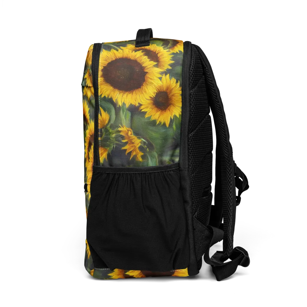 Sunflower Nocturne on Utility Backpack — Left