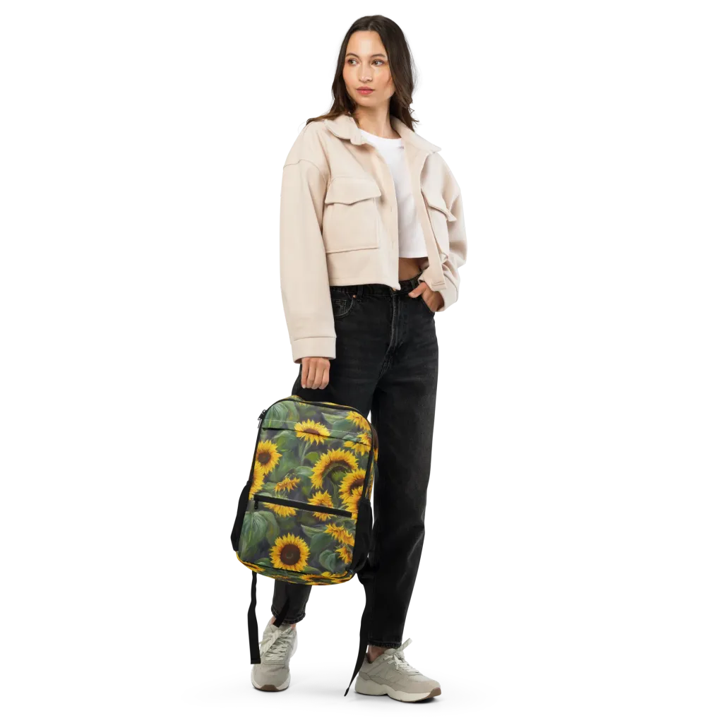 Sunflower Nocturne on Utility Backpack — Front