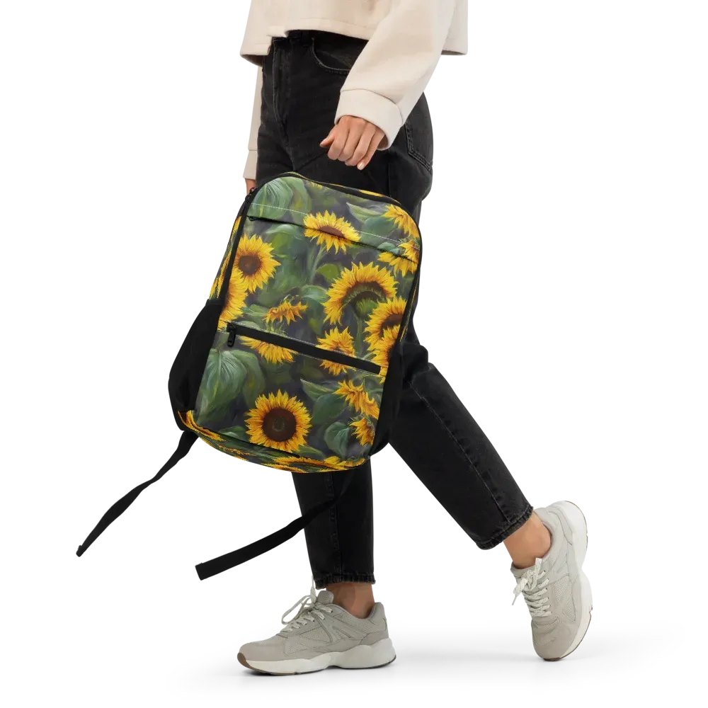 Sunflower Nocturne on Utility Backpack — Front
