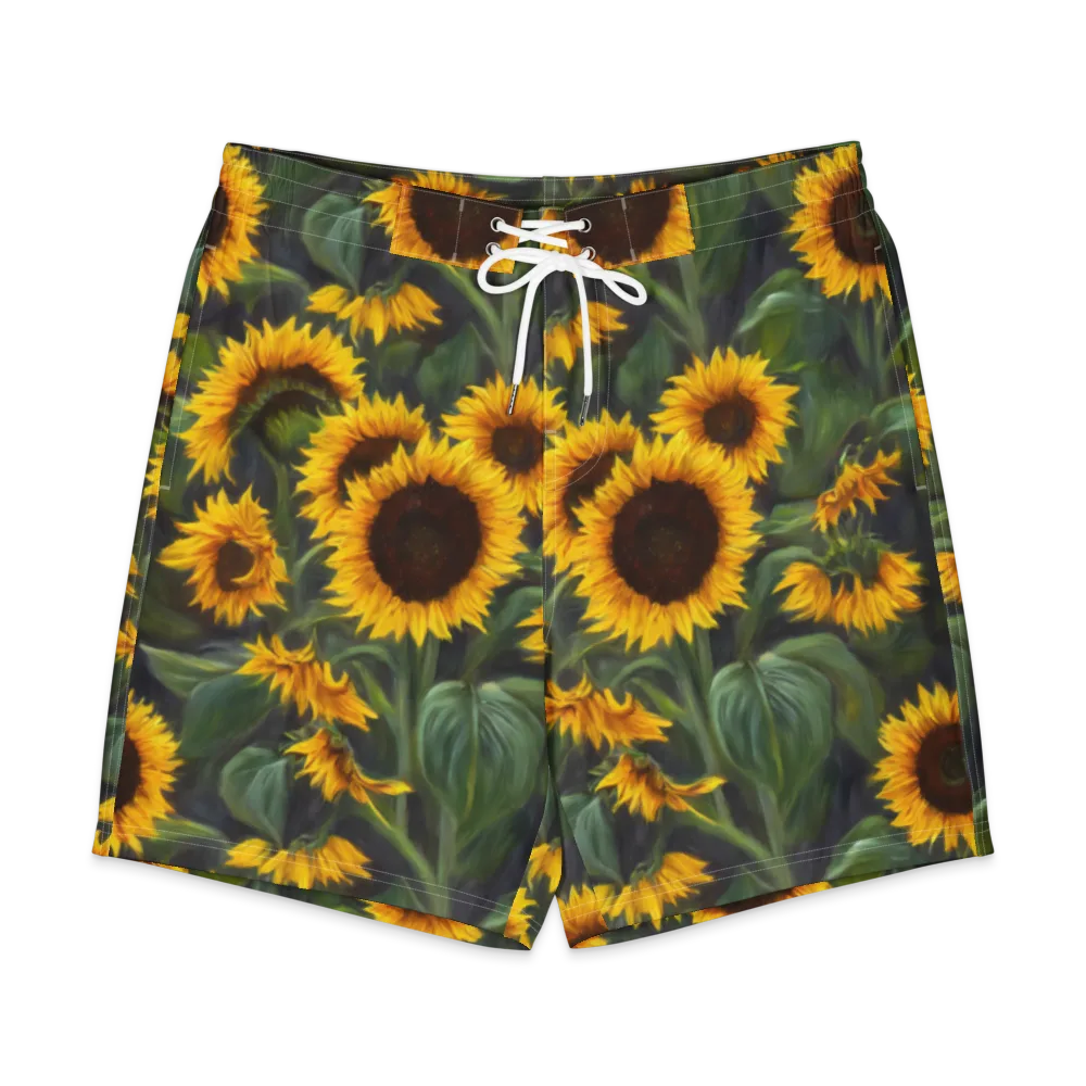Sunflower Nocturne on Men's Board Shorts — Front