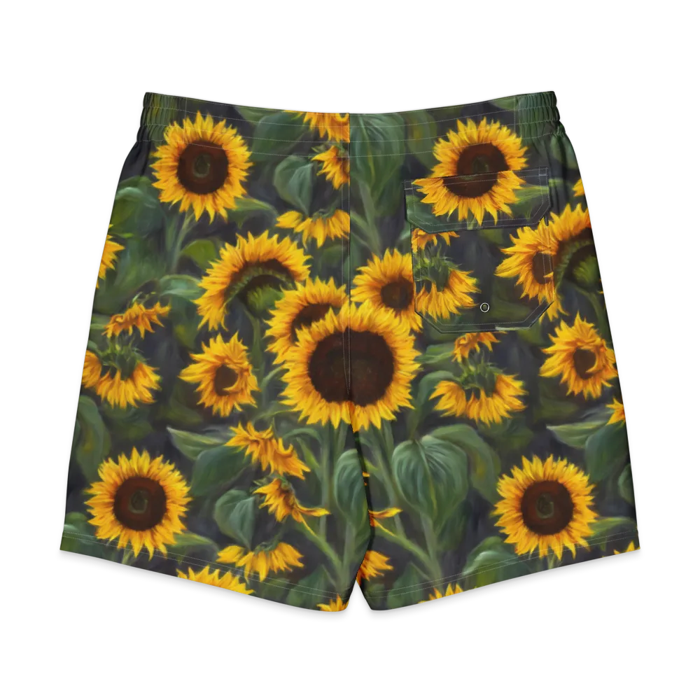 Sunflower Nocturne on Men's Board Shorts — Back