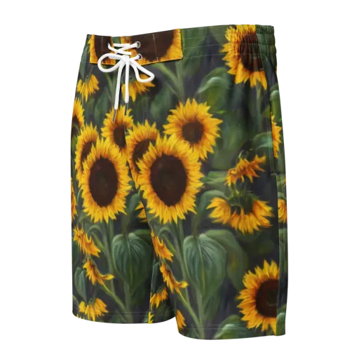 Sunflower Nocturne on a Men's Board Shorts