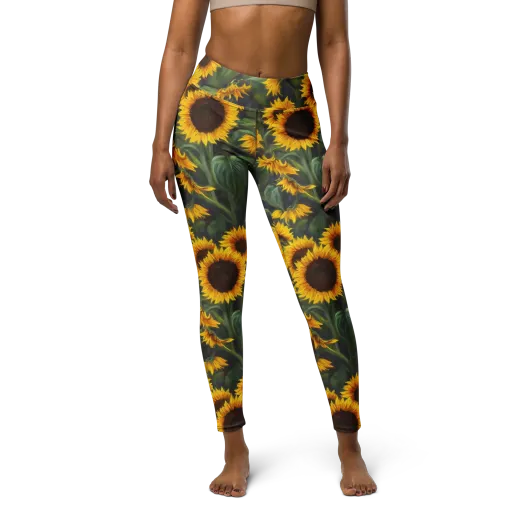 Sunflower Nocturne on a Yoga Leggings