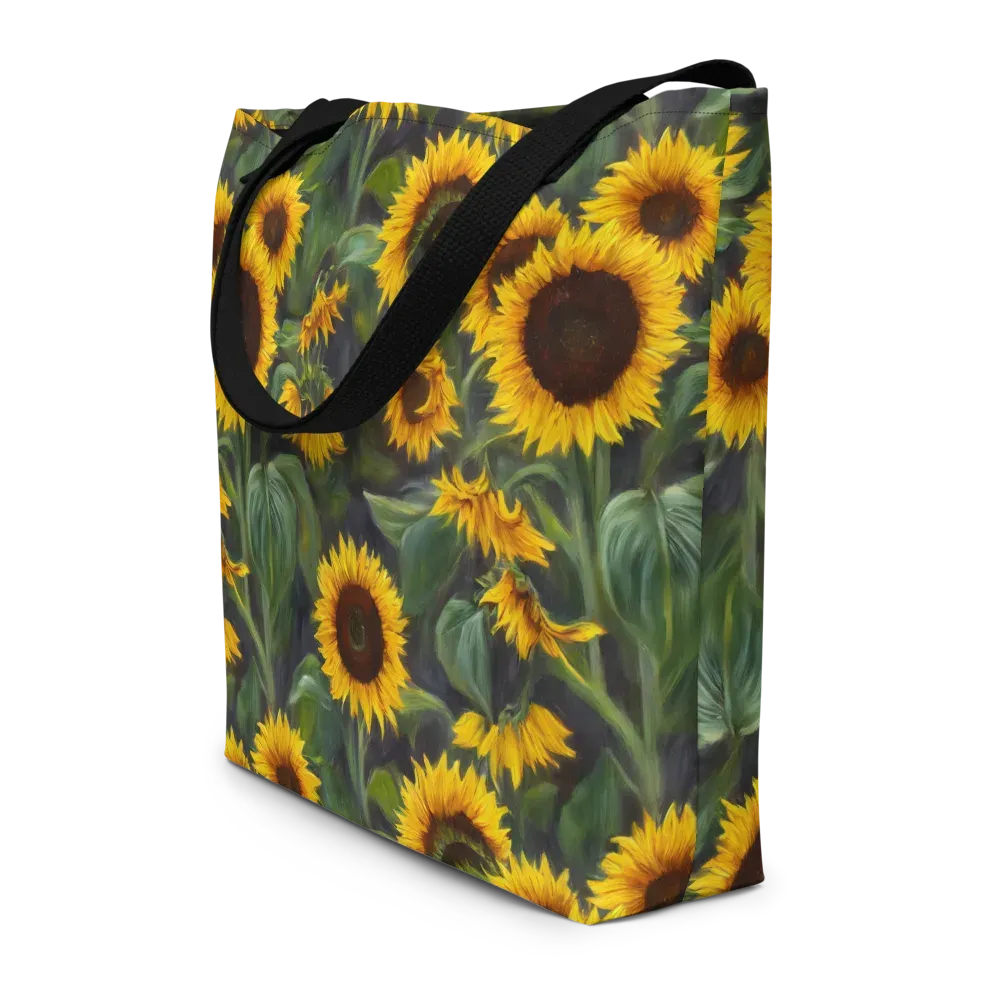 Sunflower Nocturne on Large Tote Bag W/ Pocket — Front