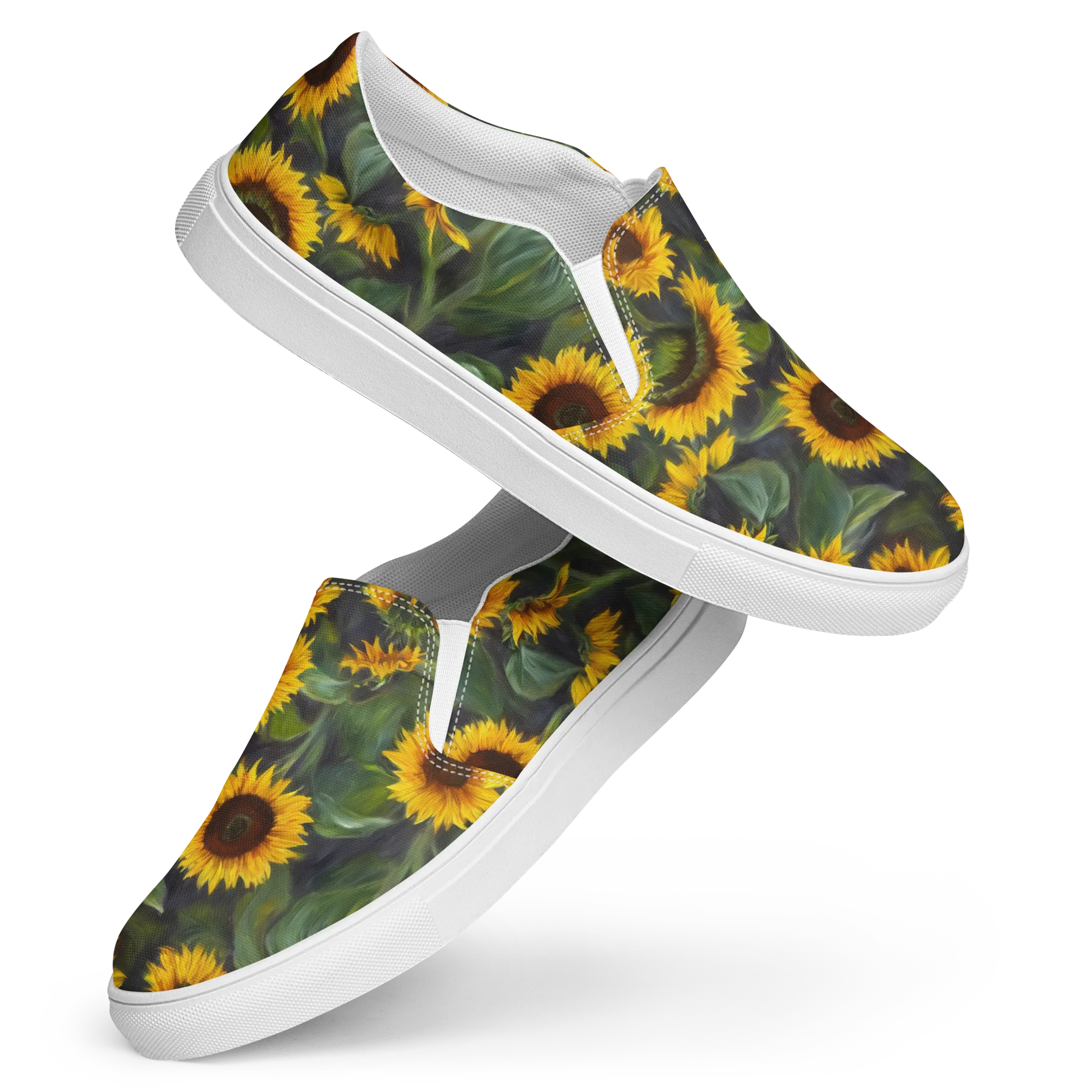 Sunflower Nocturne on Women's Slip-On Canvas Shoes — Front