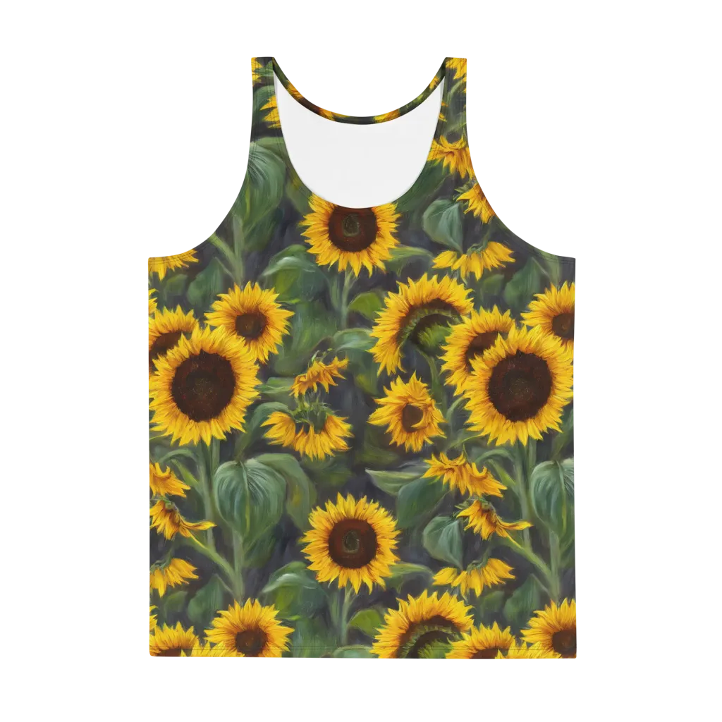 Sunflower Nocturne on Men's Tank Top — Front