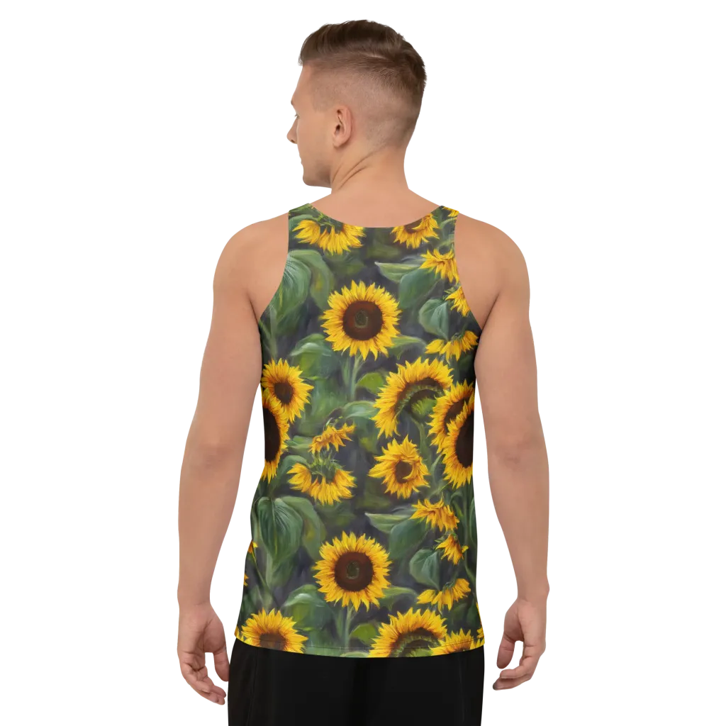Sunflower Nocturne on Men's Tank Top — Back