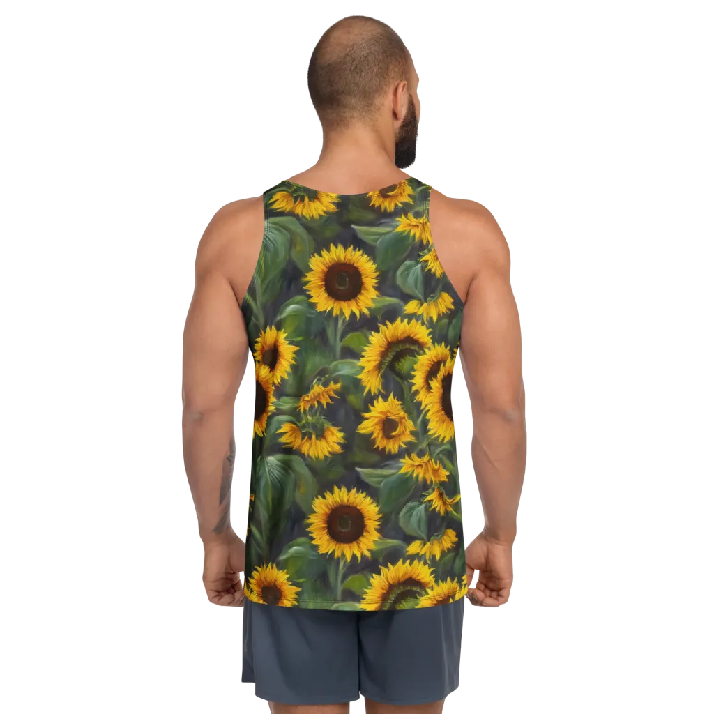 Sunflower Nocturne on Men's Tank Top — Back