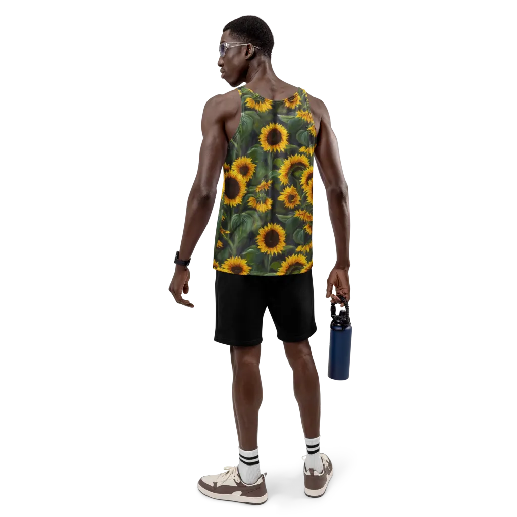 Sunflower Nocturne on Men's Tank Top — Back