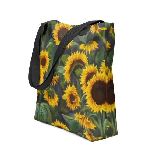 Sunflower Nocturne on a Tote Bag