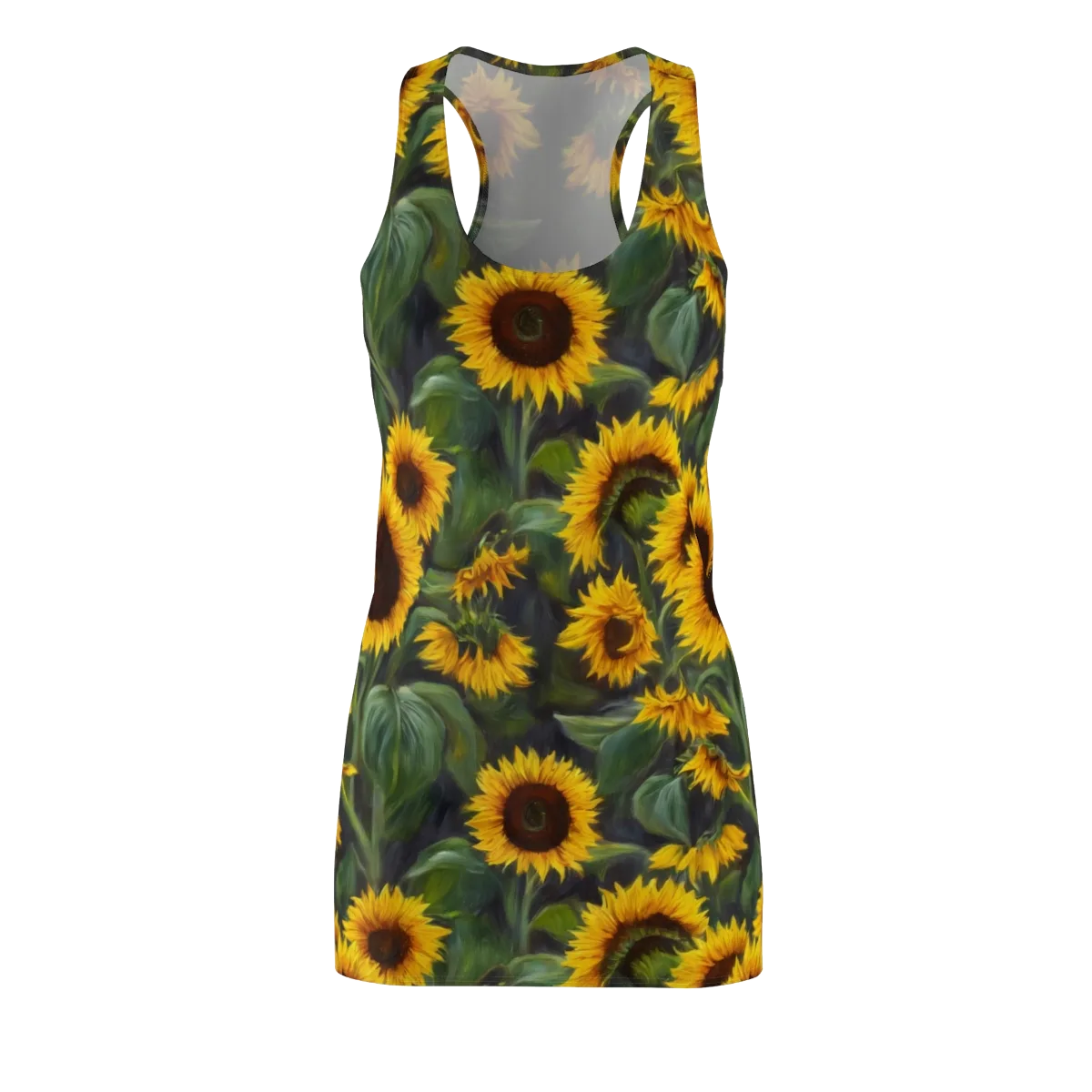 Sunflower Nocturne on Racerback Dress — Front