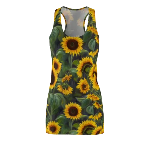 Sunflower Nocturne on a Racerback Dress