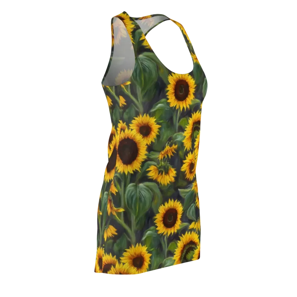 Sunflower Nocturne on Racerback Dress — Front Side