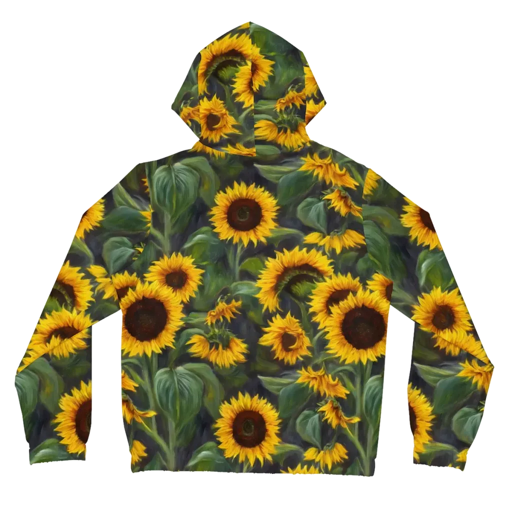Sunflower Nocturne on Women's Full-Zip Hoodie — Back