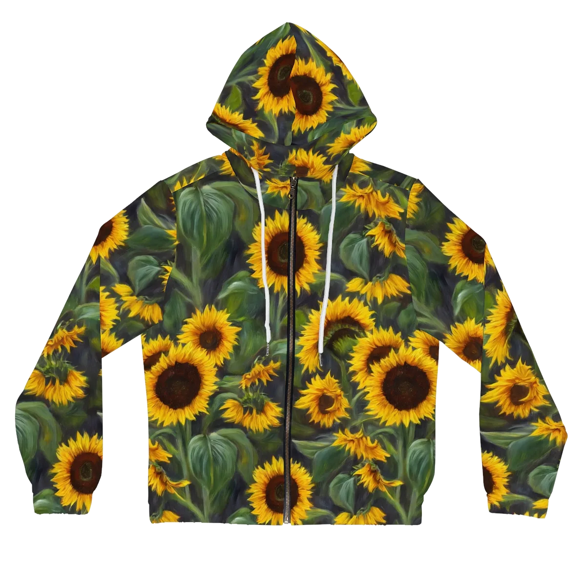 Sunflower Nocturne on Women's Full-Zip Hoodie — Front
