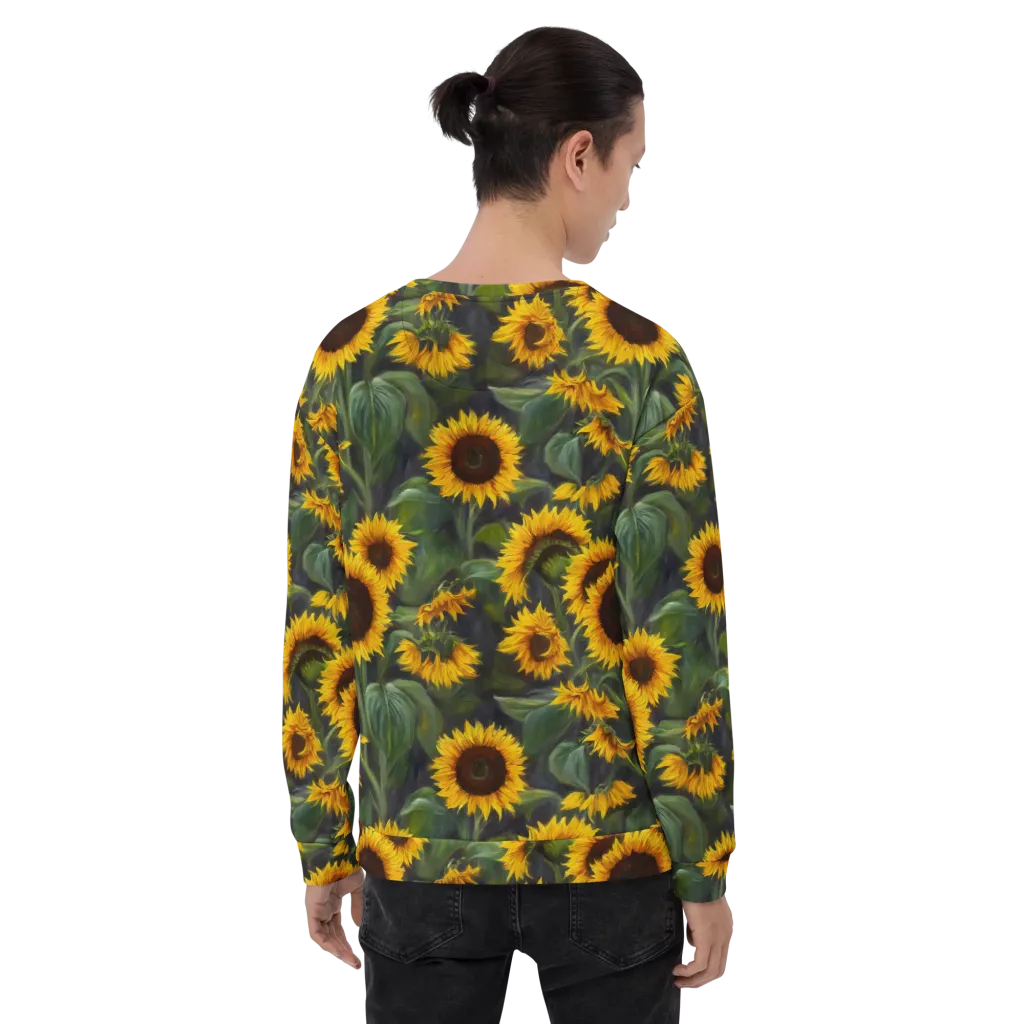 Sunflower Nocturne on Sweatshirt — Back