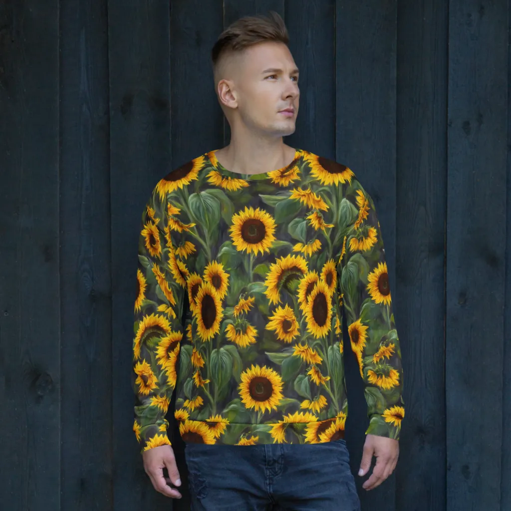 Sunflower Nocturne on Sweatshirt — Front