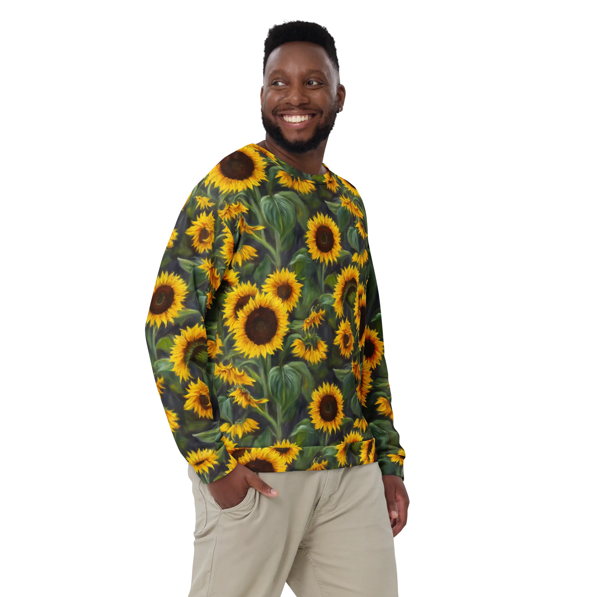 Sunflower Nocturne on Sweatshirt — Front