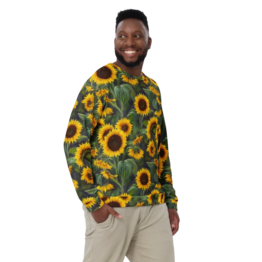 Sunflower Nocturne on Sweatshirt — Front
