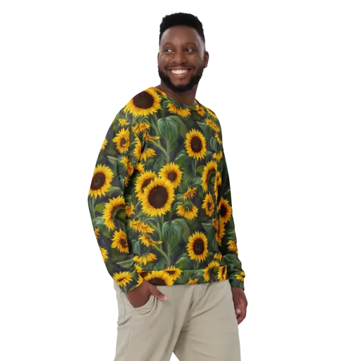 Sunflower Nocturne on a Sweatshirt