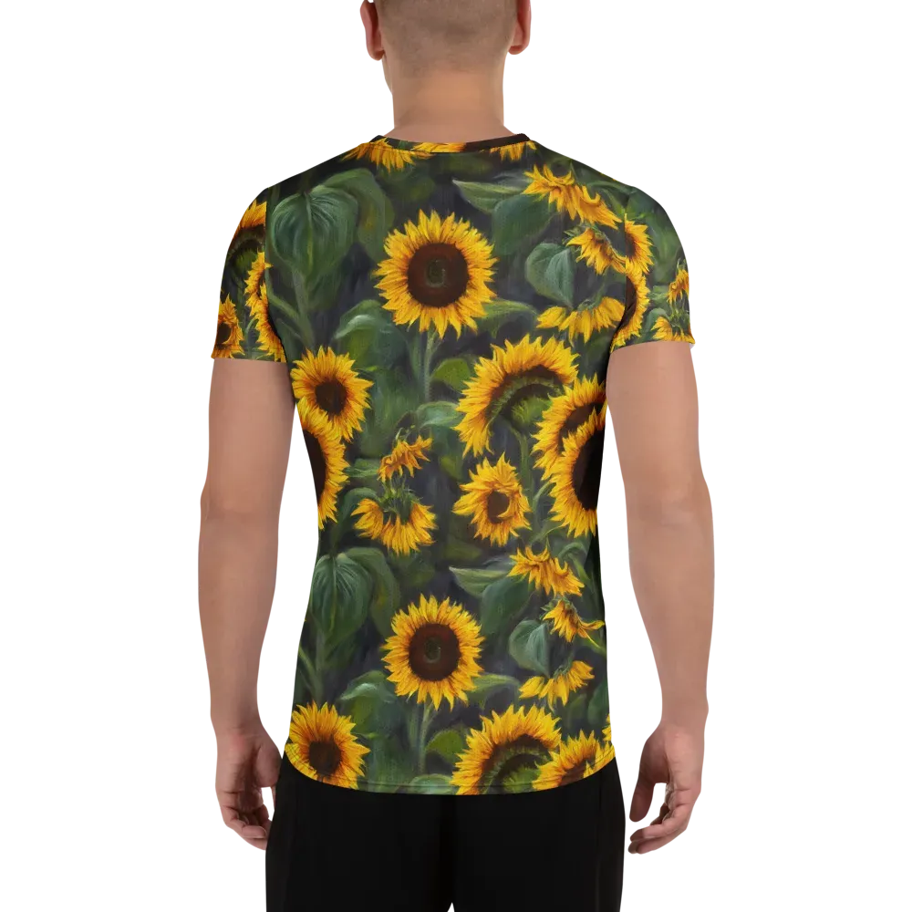 Sunflower Nocturne on Men's Athletic T-Shirt — Back