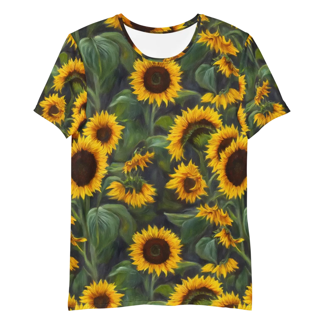 Sunflower Nocturne on Men's Athletic T-Shirt — Front