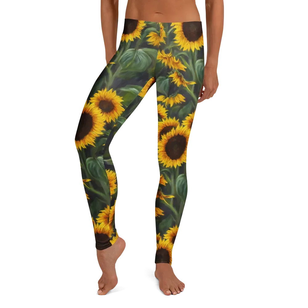 Sunflower Nocturne on Leggings — Front