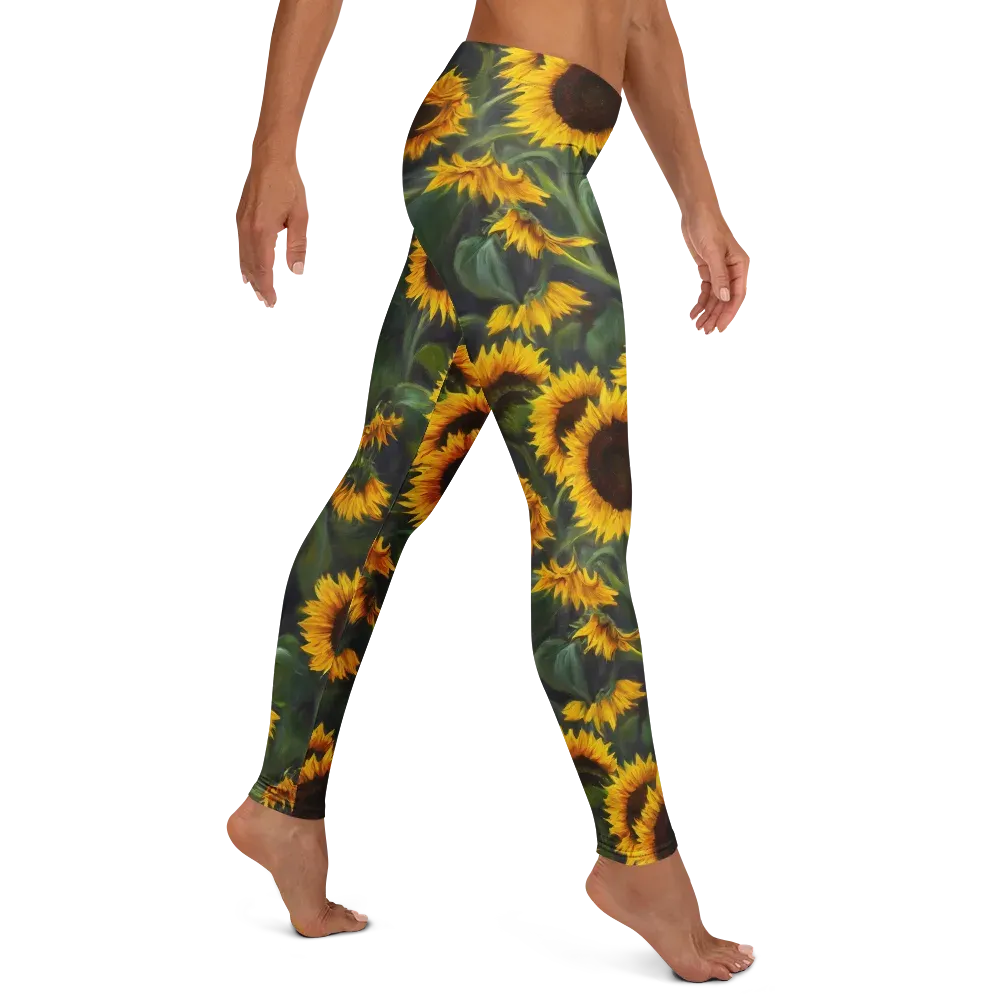 Sunflower Nocturne on Leggings — Right