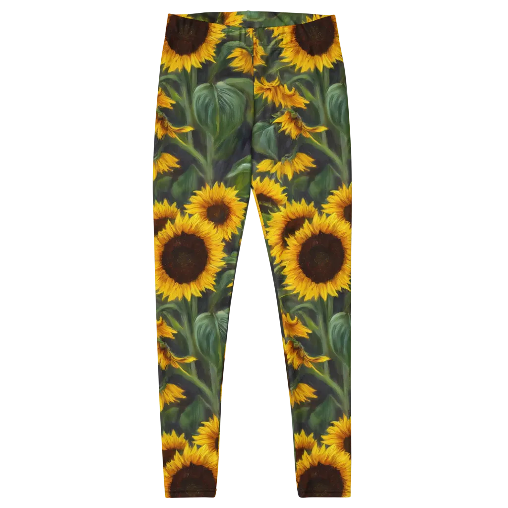 Sunflower Nocturne on Leggings — Front