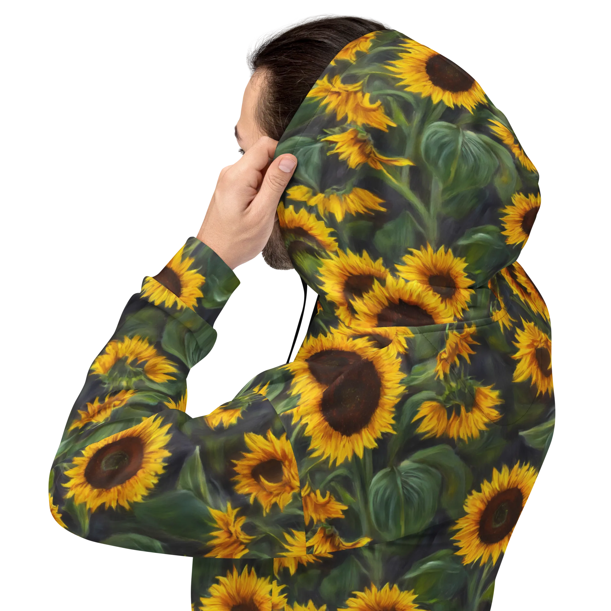 Sunflower Nocturne on Hoodie — Back