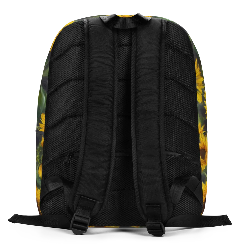 Sunflower Nocturne on Minimalist Backpack — Back