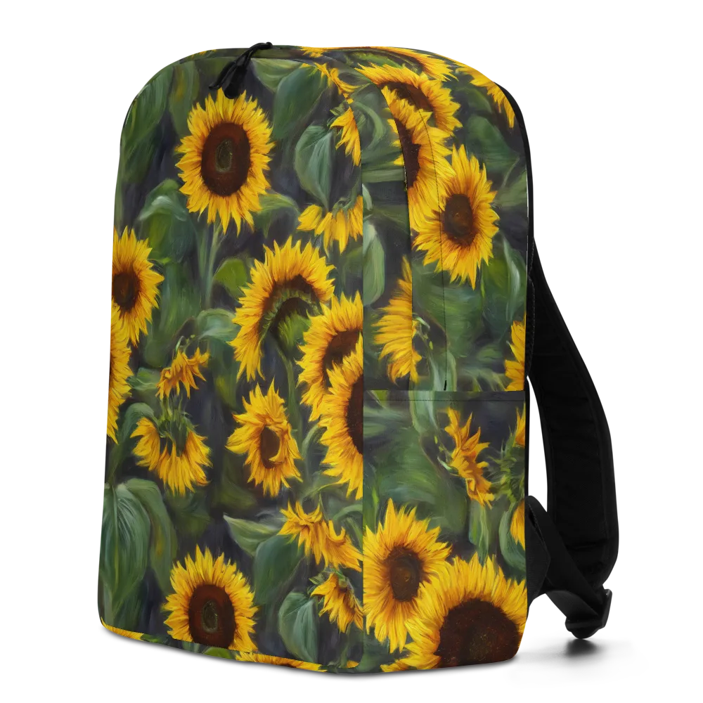Sunflower Nocturne on Minimalist Backpack — Left