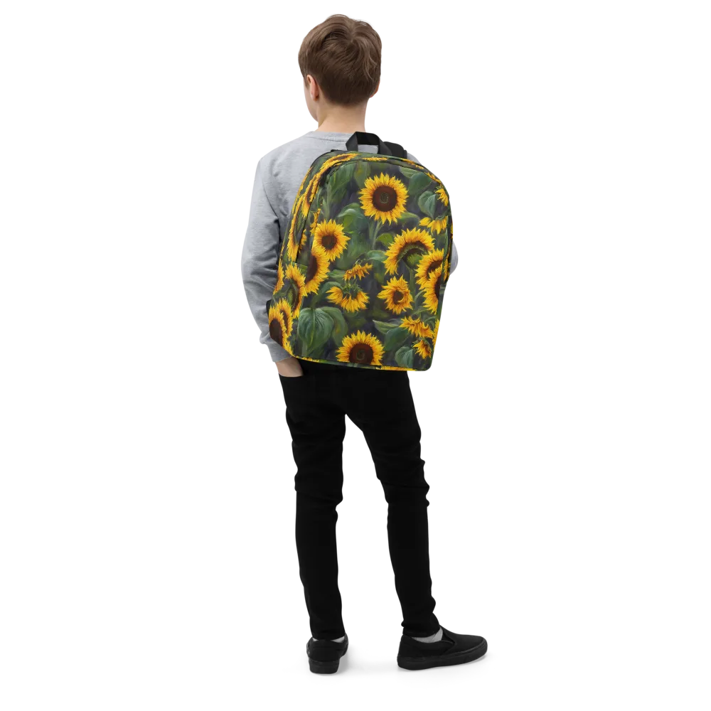 Sunflower Nocturne on Minimalist Backpack — Right Front