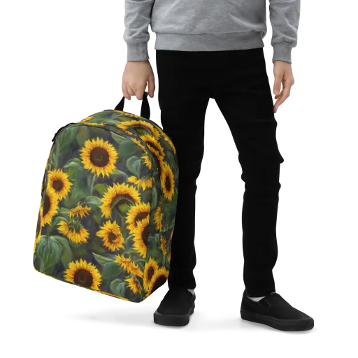 Sunflower Nocturne on a Minimalist Backpack