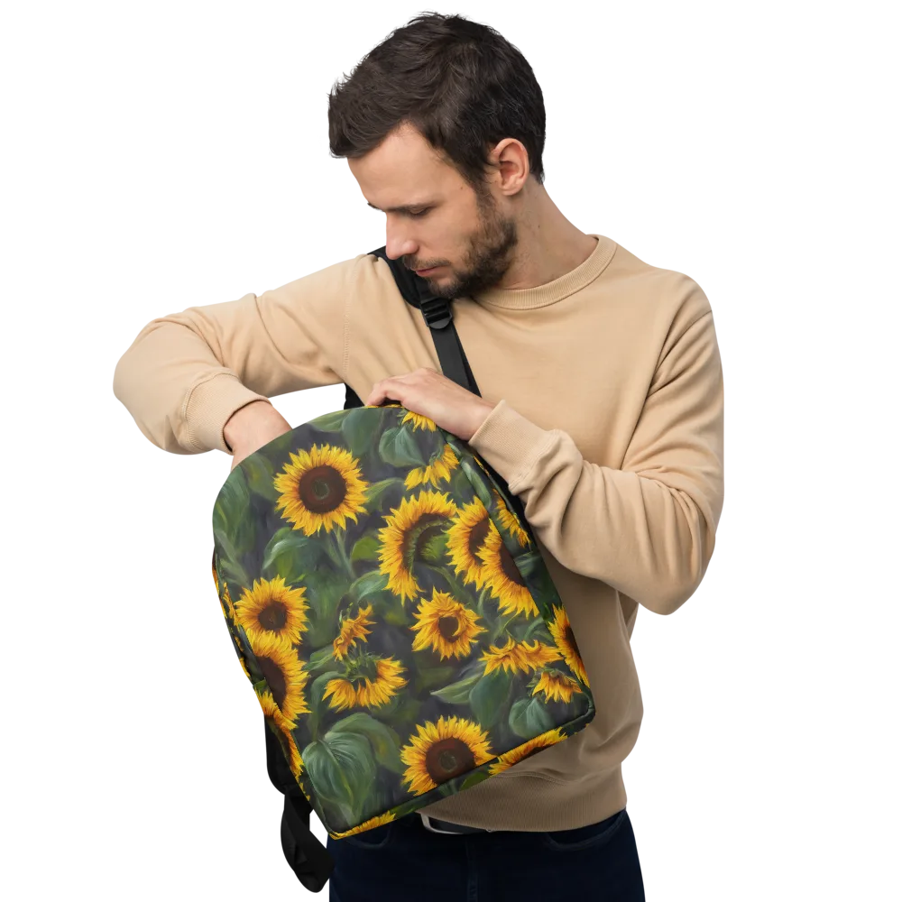 Sunflower Nocturne on Minimalist Backpack — Front